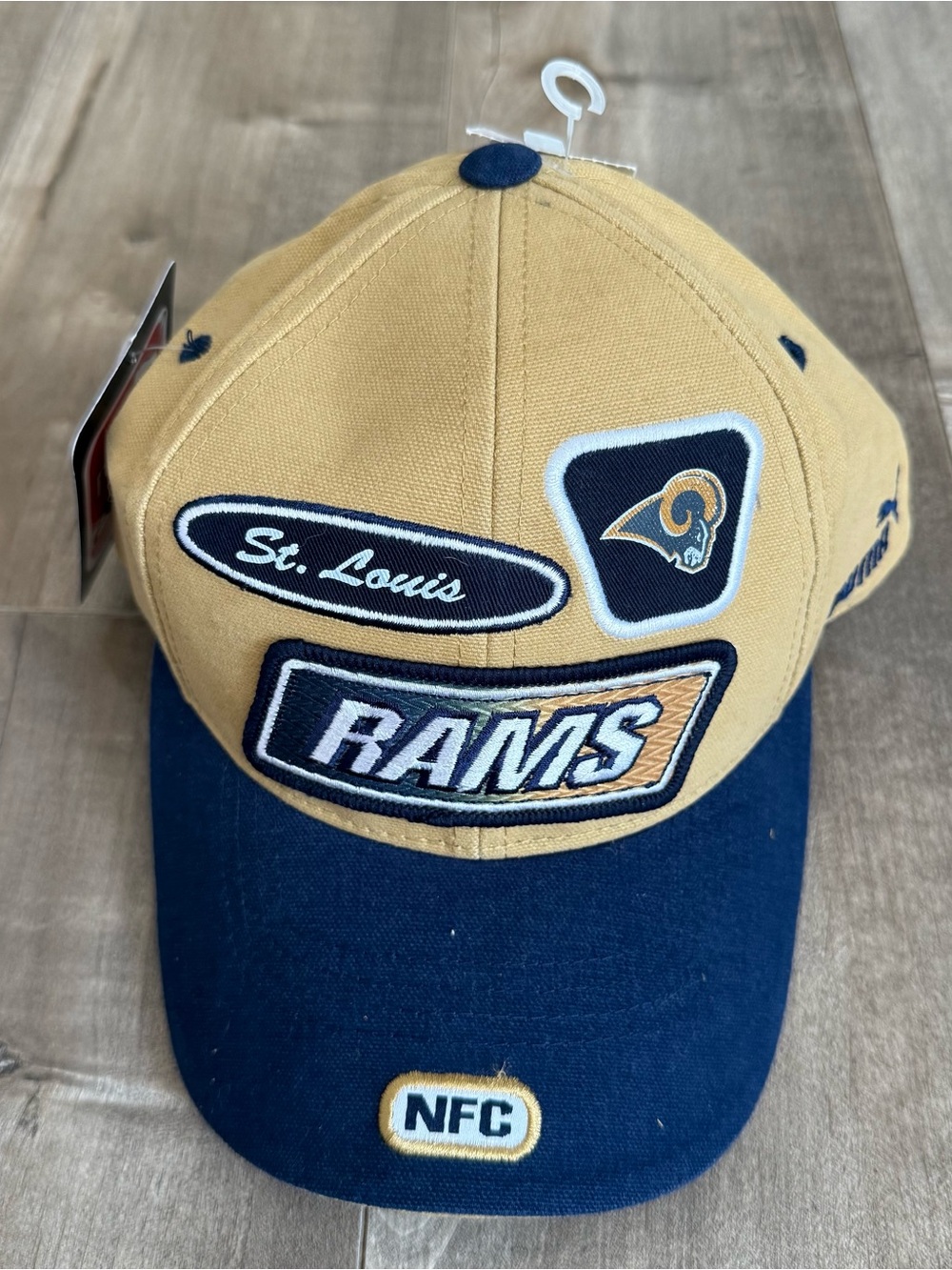 NEW St Louis Rams Hat Puma NFC Baseball Cap NFL Adjustable Patches Stitched Tan‎